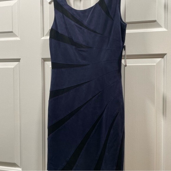 NWT Guess Blue and Black Starburst Dress Size 8 - Picture 4 of 11